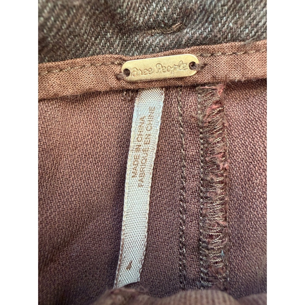 Free People Wide-Leg Dwell On Dreams Pleated High Waisted Trouser Size 4 in Rust - Picture 3 of 10